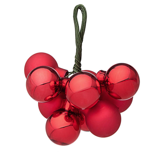 Pendaglio 10 palline color Rosso lucido e opaco per albero di natale in vetro decorazione natalizia