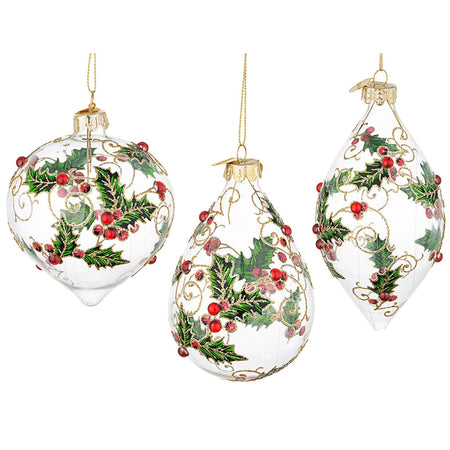 Pendagli per albero di Natale in vetro decorato color Zaida Trasparente