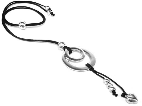 pendente 2 tondi frangia cuore