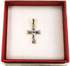 Pendente a Croce in Oro bianco e Giallo 750 millesimi Collana per Battesimo Cresima Idea regalo Pendente Crocifisso Ciondolo Croce Semplice per Donna