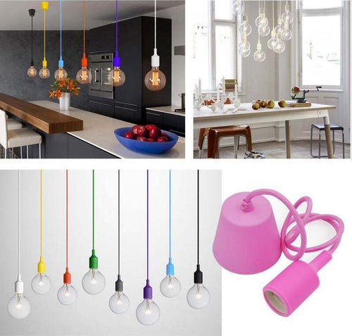Pendente A Soffitto Lampadario Lampada Moderno Cavo In Tessuto 1m Colore Illuminazione/Illuminazione per interni/Lampadari lampade a sospensione e plafoniere/Lampade a sospensione Trade Shop italia - Napoli, Commerciovirtuoso.it