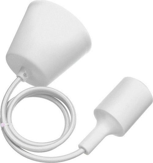 PENDENTE BIANCO RIVESTITO A SOFFITTO PORTALAMPADA LAMPADA MODERNO DESIGN E27  Trade Shop italia - Napoli, Commerciovirtuoso.it