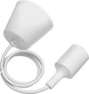 Pendente-Bianco-Rivestito-A-Soffitto-Portalampada-Lampada-Moderno-Design-E27