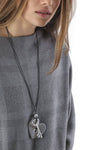 Pendente con cuore e chiave in alluminio 100% riciclato