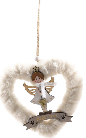Pendente decorazione natalizia per Albero di Natale, Angioletto con cuore h 14 cm Casa e cucina/Decorazioni per interni/Addobbi e decorazioni per ricorrenze/Decorazioni natalizie/Addobbi e decorazioni/Palle e palline MagiediNatale.it - Altamura, Commerciovirtuoso.it