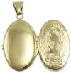 Pendente Donna Ciondolo Portafoto in Oro Giallo 18 Ct Decorato Ciondolo per Collane Apribile Decorazione Floreale 23 Mm X 16 Mm