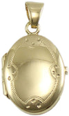 Pendente Donna Ciondolo Portafoto in Oro Giallo 18 Ct Ovale Ciondolo Apribile 23 Mm X 16 Mm