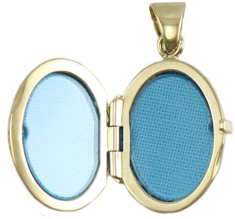 Pendente Donna Ciondolo Portafoto in Oro Giallo 18 Ct Ovale Ciondolo Apribile 23 Mm X 16 Mm