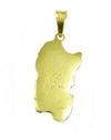 Pendente Sardegna in oro giallo martellata grande