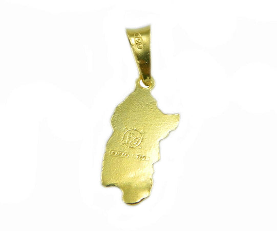 Pendente Sardegna in oro giallo martellata piccola