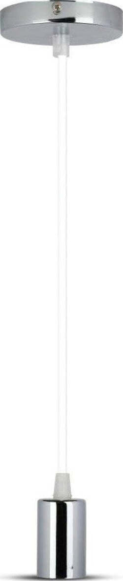 Pendente In Acciaio Bianco A Soffitto Cromato Portalampada Lampada Moderno Design Illuminazione/Illuminazione per interni/Lampadari lampade a sospensione e plafoniere/Lampade a sospensione Trade Shop italia - Napoli, Commerciovirtuoso.it