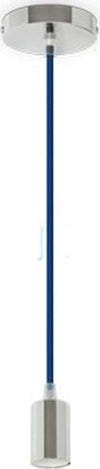 PENDENTE IN ACCIAIO BLU A SOFFITTO CROMATO PORTALAMPADA LAMPADA DESIGN MODERNO  Trade Shop italia - Napoli, Commerciovirtuoso.it