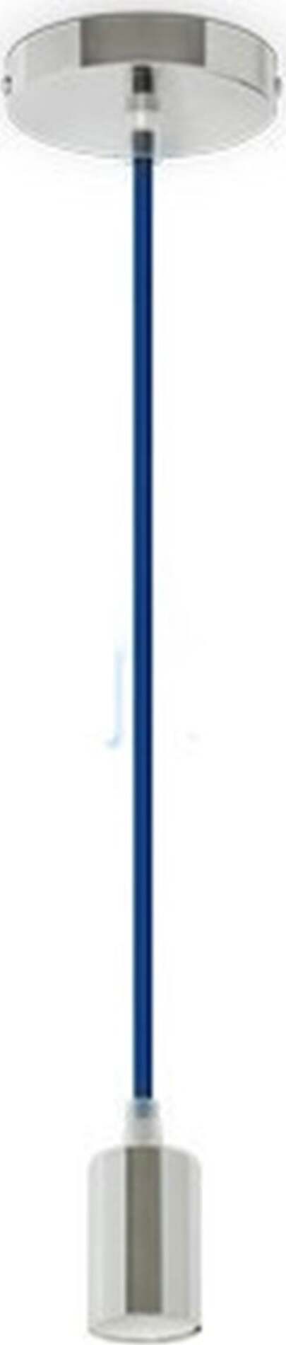 PENDENTE IN ACCIAIO BLU A SOFFITTO CROMATO PORTALAMPADA LAMPADA DESIGN MODERNO  Trade Shop italia - Napoli, Commerciovirtuoso.it