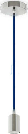PENDENTE IN ACCIAIO BLU A SOFFITTO CROMATO PORTALAMPADA LAMPADA DESIGN MODERNO  Trade Shop italia - Napoli, Commerciovirtuoso.it