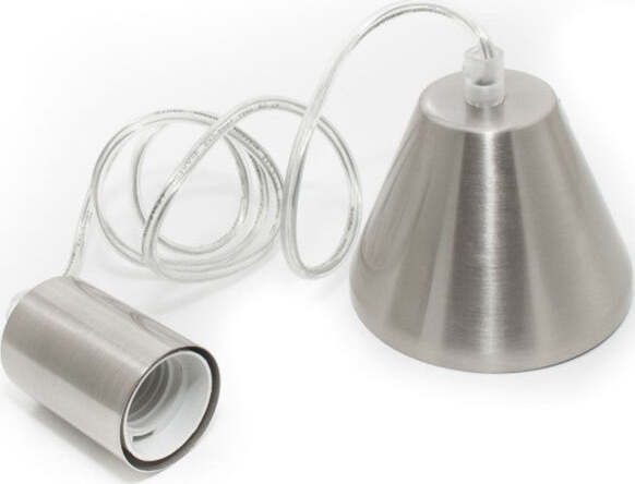 Pendente-In-Acciaio-Ferro-A-Soffitto-Cromato-Portalampada-Lampada-E27-Cavo-1m