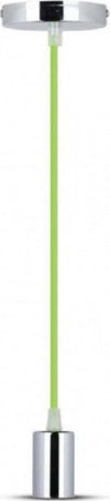 Pendente-In-Acciaio-Verde-A-Soffitto-Cromato-Portalampada-Lampada-Design-Moderno