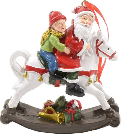 Pendente in resina natalizio  per Albero di Natale, Babbo Natale con cavallo h 10 cm Casa e cucina/Decorazioni per interni/Addobbi e decorazioni per ricorrenze/Decorazioni natalizie/Addobbi e decorazioni/Palle e palline MagiediNatale.it - Altamura, Commerciovirtuoso.it