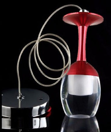 PENDENTE LAMPADA LAMPADARIO CALICE ROSSO A SOFFITTO LUCE LED PORTALAMPADA MODERNO  Trade Shop italia - Napoli, Commerciovirtuoso.it