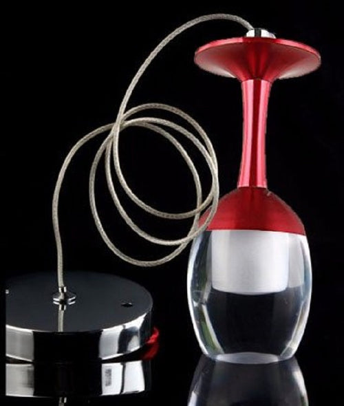 PENDENTE LAMPADA LAMPADARIO CALICE ROSSO A SOFFITTO LUCE LED PORTALAMPADA MODERNO  Trade Shop italia - Napoli, Commerciovirtuoso.it