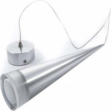 Pendente-Lampada-Lampadario-Conico-Allungato-Acciaio-A-Soffitto-Luce-Led-Applique-Design