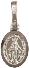Pendente Medaglia Madonna Miracolosa in Oro Bianco 750/1000 Gioiello Religioso