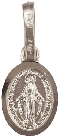 Pendente Medaglia Madonna Miracolosa in Oro Bianco 750/1000 Gioiello Religioso