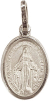Pendente Medaglia Madonna Miracolosa in oro bianco 750/1000 Medaglietta Religiosa Unisex