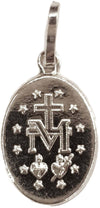 Pendente Medaglia Madonna Miracolosa in oro bianco 750/1000 Medaglietta Religiosa Unisex