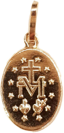 Pendente Medaglia Madonnna Miracolosa in oro giallo 750/1000 Medaglietta Religiosa Unisex