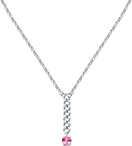 Pendente-MORELLATO-donna-Poetica-acciaio-/-cristallo-rosa