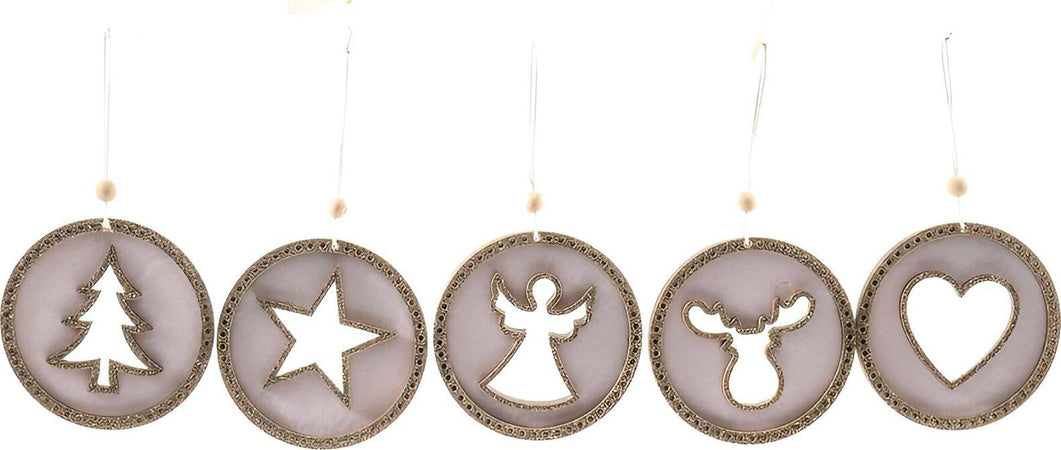 Pendente natalizio per Albero di Natale in legno, confezione da 5 pezzi, Ø 9 cm Casa e cucina/Decorazioni per interni/Addobbi e decorazioni per ricorrenze/Decorazioni natalizie/Addobbi e decorazioni/Ciondoli e pendenti MagiediNatale.it - Altamura, Commerciovirtuoso.it