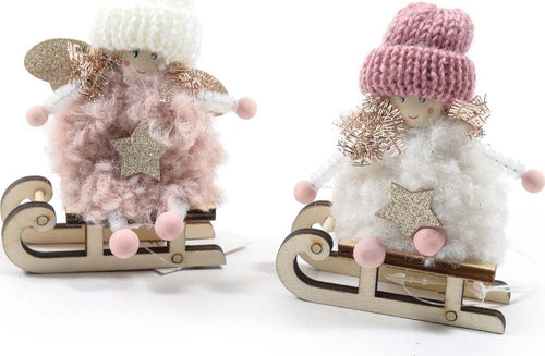 Pendente per albero di Natale Angioletto PinkyBoo su slittino da 10 cm Casa e cucina/Decorazioni per interni/Addobbi e decorazioni per ricorrenze/Decorazioni natalizie/Addobbi e decorazioni/Ciondoli e pendenti MagiediNatale.it - Altamura, Commerciovirtuoso.it