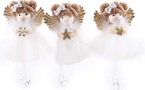 Pendente per albero di Natale Fatine con vestiti bianchi e ali da 19 cm Casa e cucina/Decorazioni per interni/Addobbi e decorazioni per ricorrenze/Decorazioni natalizie/Addobbi e decorazioni/Palle e palline MagiediNatale.it - Altamura, Commerciovirtuoso.it