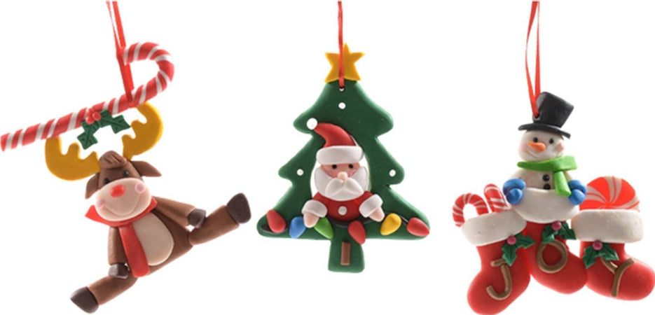 Pendente per albero di Natale in argilla morbida, set da 3 pezzi 9 x 9 x 1,5 cm Casa e cucina/Decorazioni per interni/Addobbi e decorazioni per ricorrenze/Decorazioni natalizie/Addobbi e decorazioni/Ciondoli e pendenti MagiediNatale.it - Altamura, Commerciovirtuoso.it
