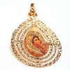 Pendente Religioso Medaglia Madonna a goccia in oro 750/1000 Medaglietta Madonna con Bambino