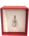 Pendente Religioso Medaglia Madonna con pietre in oro bianco 750/1000 Medaglietta Ovale con Brillantini Tormaline e Madonna che Prega