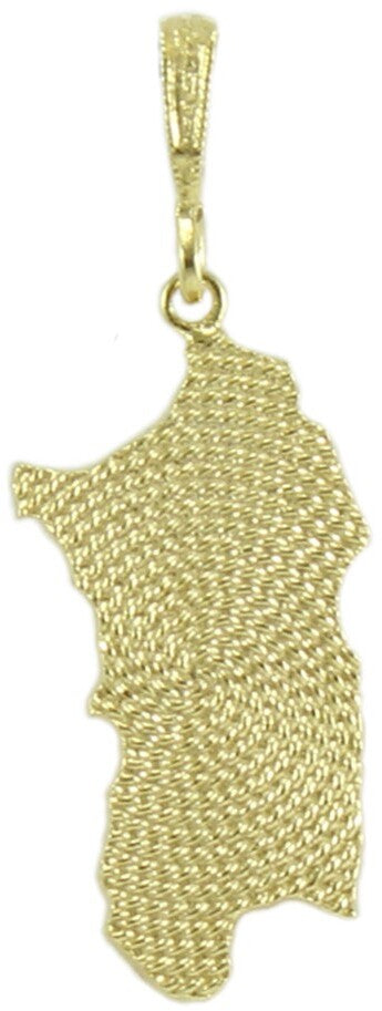 Pendente Sardegna Bombata Lavorazione Corbula in Argento Dorato 25x13 Ciondolo Pendente per Collane