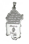 Pendente Sardegna in argento con preghiera Ave Maria in sardo in rilievo