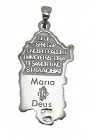 Pendente Sardegna in argento con preghiera Ave Maria in sardo in rilievo