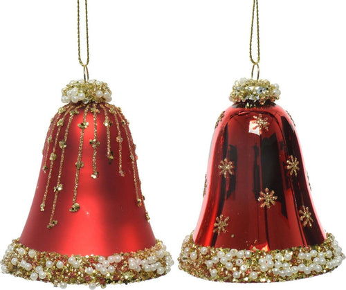 Pendenti per albero di Natale in vetro Campana Rosso Chiaro con glitter oro da 8 cm, confezione da 2 pezzi Casa e cucina/Decorazioni per interni/Addobbi e decorazioni per ricorrenze/Decorazioni natalizie/Addobbi e decorazioni/Palle e palline MagiediNatale.it - Altamura, Commerciovirtuoso.it