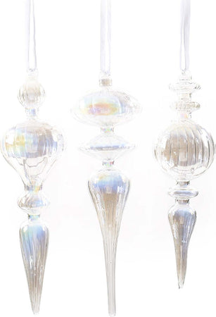 Pendenti per albero di Natale in vetro Fuso lungo Trasparente decorativo da 25 cm, confezione da 3 pezzi Casa e cucina/Decorazioni per interni/Addobbi e decorazioni per ricorrenze/Decorazioni natalizie/Addobbi e decorazioni/Ciondoli e pendenti MagiediNatale.it - Altamura, Commerciovirtuoso.it