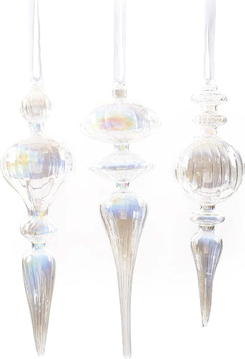 Pendenti per albero di Natale in vetro Fuso lungo Trasparente decorativo da 25 cm, confezione da 3 pezzi Casa e cucina/Decorazioni per interni/Addobbi e decorazioni per ricorrenze/Decorazioni natalizie/Addobbi e decorazioni/Ciondoli e pendenti MagiediNatale.it - Altamura, Commerciovirtuoso.it