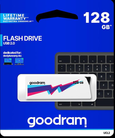 Pendrive-GoodRAM-128GB-UCL2-WHITE-USB-2.0---retail-blister