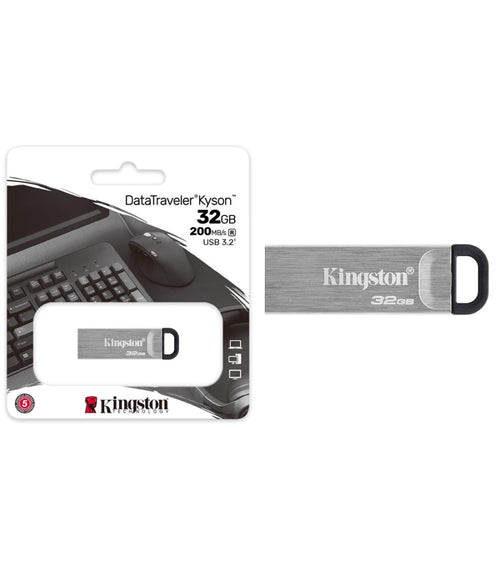 Pendrive Kingston Usb 3.2 Datatraveler Kyson 32 Gb In Metallo 200 Mb/s Dtkn/32gb