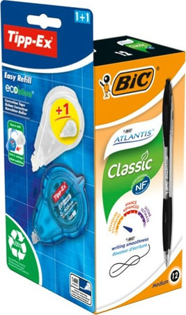 Penna a scatto Atlantis Classic Bic nero + correttore Tipp-Ex - promo box 12 + 1 pezzi Cancelleria e prodotti per ufficio/Penne matite scrittura e correzione/Penne e ricariche/Penne roller a inchiostro gel Eurocartuccia - Pavullo, Commerciovirtuoso.it