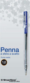 Penna a sfera a scatto - punta 1 0mm - blu - Starline - conf. 20 pezzi Cancelleria e prodotti per ufficio/Penne matite scrittura e correzione/Penne e ricariche/Penne roller a inchiostro gel Eurocartuccia - Pavullo, Commerciovirtuoso.it