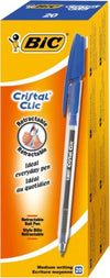 Penna a sfera a scatto Cristal Clic - punta media 1 0mm - blu - Bic - conf. 20 pezzi Cancelleria e prodotti per ufficio/Penne matite scrittura e correzione/Penne e ricariche/Penne roller a inchiostro gel Eurocartuccia - Pavullo, Commerciovirtuoso.it