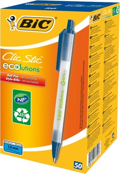 Penna a sfera a scatto ECOlutions - punta 1 0mm - blu - Bic - conf. 50 pezzi Cancelleria e prodotti per ufficio/Penne matite scrittura e correzione/Penne e ricariche/Penne roller a inchiostro gel Eurocartuccia - Pavullo, Commerciovirtuoso.it