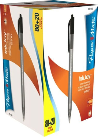 Penna a sfera a scatto Inkjoy 100 RT - punta 1 0mm - nero - Papermate - conf. 80+20 pezzi Cancelleria e prodotti per ufficio/Penne matite scrittura e correzione/Penne e ricariche/Penne roller a inchiostro gel Eurocartuccia - Pavullo, Commerciovirtuoso.it