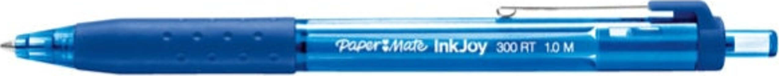 Penna a sfera a scatto Inkjoy 300 RT - punta 1 0mm - blu - Papermate [multipack] 12 pezzi Cancelleria e prodotti per ufficio/Penne matite scrittura e correzione/Penne e ricariche/Penne roller a inchiostro gel Eurocartuccia - Pavullo, Commerciovirtuoso.it